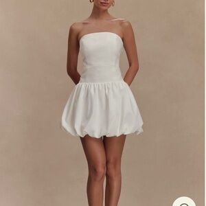 Meshki Strapless White Mini Dress